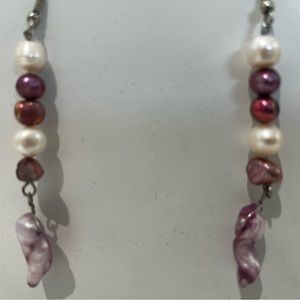 Purple Beaded Earrings